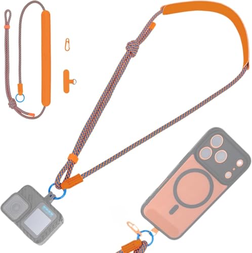 [JJC] �A�N�V�����J���� �X�g���b�v ��|�� Dji Osmo Action 6 Action 5 Pro �A�N�V�����J���� �l�b�N�X�g���b�v ��|�� ���|�� �΂ߊ|�� ������ �y�� ���S��啝�Ɍy�� �����h�~ ���ϋv�� 96-121cm�����\ �p