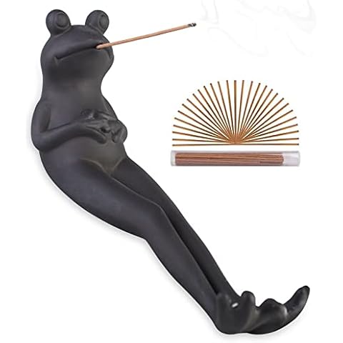 Räucherstäbchen Halter, Frosch Räuchergefäß, YOYIAG Keramik Mit 30 Räucherstäbchen, Statue Räuchergefäß, Wohnkultur Zubehör für Zuhause Schlafzimmer Wohnzimmer Büro Meditation Cover
