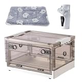 REDDOUDOU Pet Oxygen Chamber, Pet Incubator, Small Animal Humidifier Box, Pets Delivery & Feeding with Padded Cotton, Pets Humidifier Accessories for Dogs, Cats, Puppies, Kittens (55L)