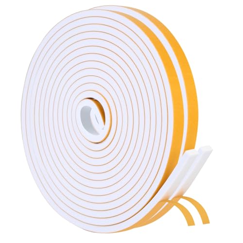 Draft Excluder for Doors, 6 mm(W) x 3 mm(T) x 12 m (L) Weather Stripping Door Seal Strip, Draft Excluder Tape for Windows and Doors, Window Seal Strip