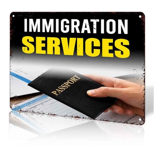 Aluminum 12X8in Immigration Services Metal Sign Item Highlight 12X8In