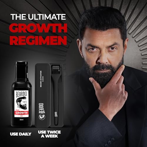 Image of Beardo Beard Growth Duo | Beard & Hair Growth Oil 50ml & Beard Activator | Promotes Thicker, Longer & Fuller Beard Growth | For Patchy Beard- Set of 2