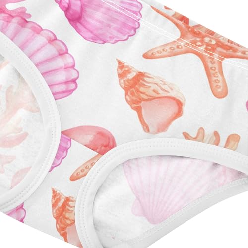 Fun Girls Underwear Toddler 2t Cotton Panties for Girl Starfish Painted Seashells Briefs Girls Undies4