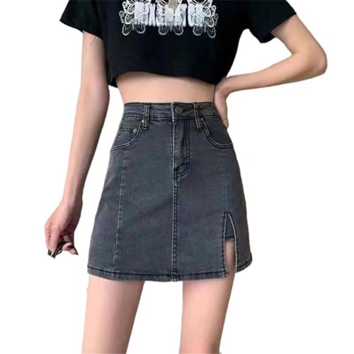 Jupe en jean femme taille haute mini jupe d'été ajustée courte unie