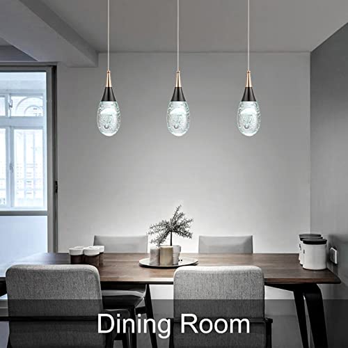 Kkmywan 1-Light Teardrop Crystal Pendant Light, 5W Led Hanging Light Fixtures With Bubble Crystal Jellyfish Pendant Lights Kitchen Island Mini Pendant Lighting For Dining Room Bedroom Bar #TOP1