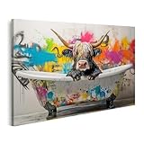 islandburner Prime Bild auf Leinwand Farbenfroher Stier in 