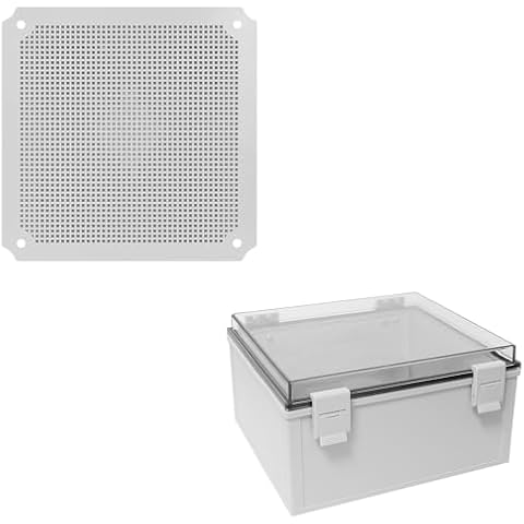 LMioEtool ABS IP65 Junction Box Hinged Shell Clear Cover 11.8"x 11.8" x 7.1" with Extra Mounting Plate Cover