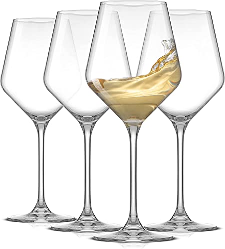 jaffiust Wine Glasses, Set of 4 Italian Wine Glasses, Clear Wine Glasses - Gifts for Women, Men, Wedding, Anniversary, Christmas, Birthday-450ml