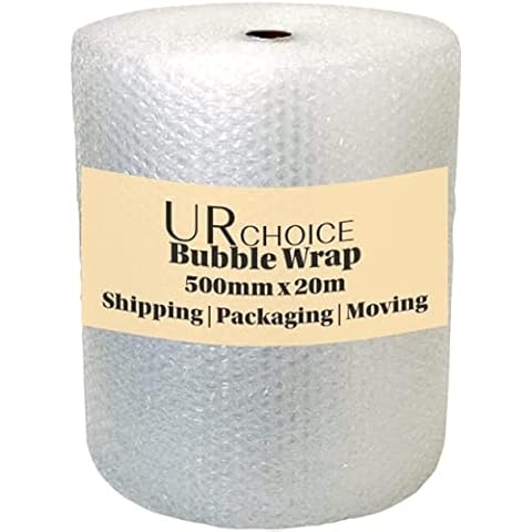 UR CHOICE Bubble Wrap - 500MM X 20M Roll of Premium Quality Polythene Small Bubble Wrap - Thicker & Durable - Ideal for Packaging, Delivering, and Moving Home/Office - Strong Protective Bubble Wrap Cover