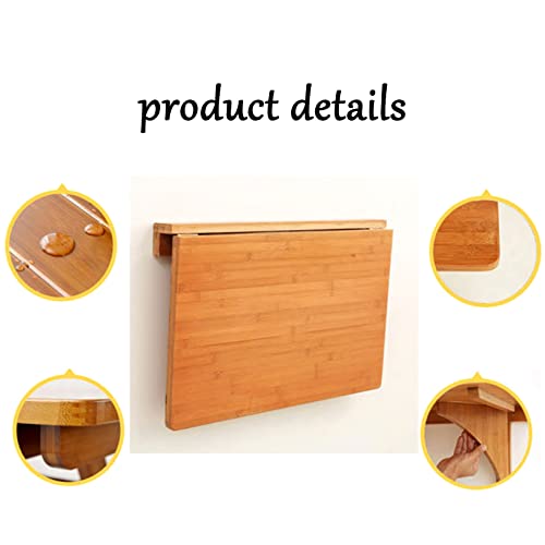 Bureau d'ordinateur rabattable gain de place en bambou robuste - 5
