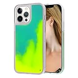 Losin Fluorescent Case Compatible with iPhone 13 Pro Max 6.7 inch Quicksand Case Luxury Glow in The Darkness Noctiluncent Liquid Luminous Sand Hard PC + Soft TPU Fluorescent Case for Women and Girls