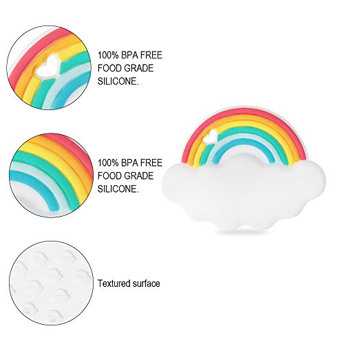 Image of Baby Silicone Teether,Sensory Chew Toys,BPA Free Soft and Effective Infant Teething Pain Relief Toys,Freezer Safe,Food Grade Silicone,Best Shower Gift for Boys and Girls (Rainbow)
