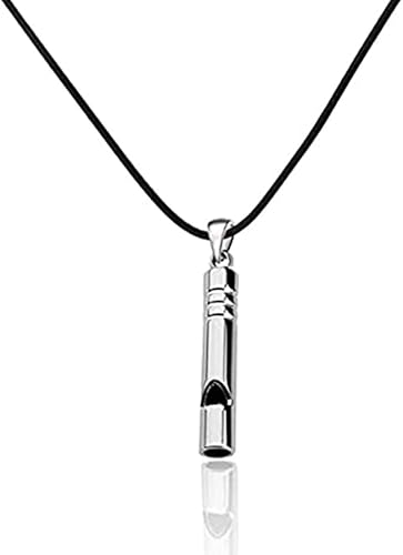 POTIY Collar con colgante de silbato, silbato de emergencia, silbato de supervivencia para camping, senderismo, caza y entrenamiento de mascotas,