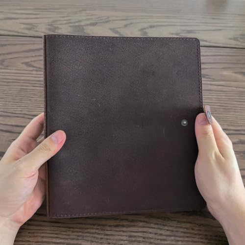 Genuine Leather Photo Album 4"x6" 120 Pockets with 30 Sheets of Writing Paper, 6-Ring Binder, Snap Closure by Fan&Ran - Image 2