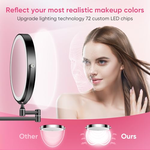 Espejo de Maquillaje de Pared Recargable con Luz y 8 Pulgadas miniatura 5