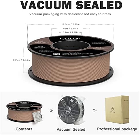 ERYONE Filament PLA 1.75 mm - Special 3D Printing PLA Filament 1.75 mm for 3D Printers and 3D Pens,Tolerance: ±0.03mm 1kg (2.2lbs)/Spool,Dark Wood