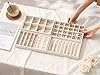 Velvet Jewelry Drawer Organizer Trays – Beige Stackable Jewelry Storage Inserts Set, 4-Layer Jewelry Tray Set for Earrings, Rings, Necklaces, Bracelets with Removable Dividers for Dresser & Vanity #1