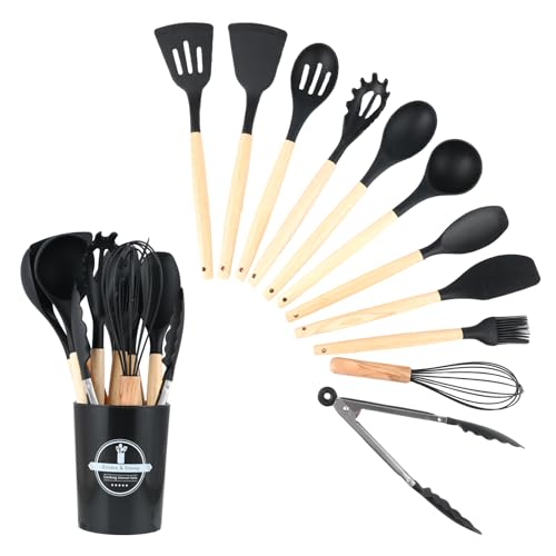 Wenrescry Lot de 12 ustensiles de cuisine en silicone de haute qualité pour la cuisine moderne
