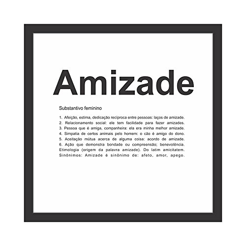 Quadro sem Vidro Amizade 27X27cm Kapos Preto