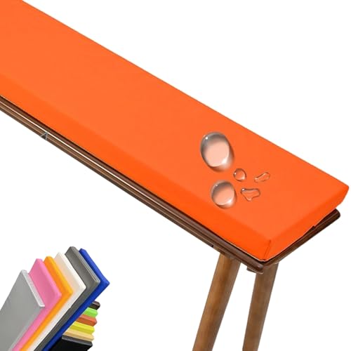 Wasserdichtes Bankauflage Bankkissen, 5cm dick Sitzauflage - Stuhlkissen für die Fensterbank, rutschfeste abnehmbare Gartenbank Sitzkissen für drinnen/außen, Schaukel, Terrasse, Couch(Orange,120x25x5c Wasserdichtes Bankauflage Bankkissen, 5cm dick Sitzauflage - Stuhlkissen für die Fensterbank, rutschfeste abnehmbare Gartenbank Sitzkissen für drinnen/außen, Schaukel, Terrasse, Couch(Orange,120x25x5c