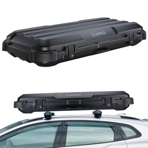 INNO ROOF Gear CASE BRM720MBK Matte Black 11.5 cu ft, Roof Rack, Roof Box, Cargo Box, One Side Opening with Locks, Made in Japan, Compatible with Aero & Square Bars, Tool Free Install