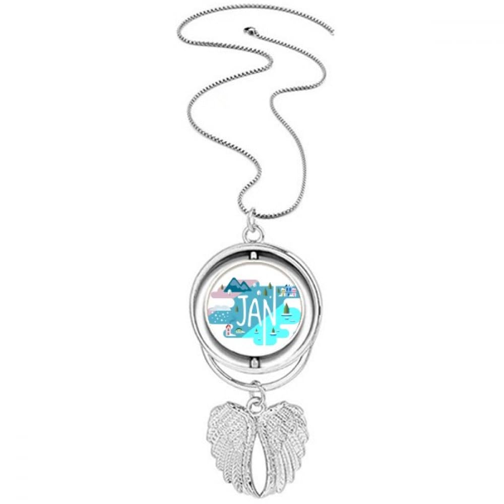 Collier ailes d'ange et médaille janvier le cadeau d'anniversaire idéal - 4