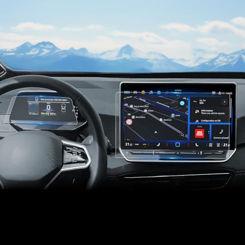 WEIPIN 9H Schutzfolie für VW ID.3 ID.4 ID.5 ID.Buzz 2024 2025 2026 12,9-Zoll Navigation & 5,3-Zoll Digital Cockpit Universell für VW ID3 ID4 mit gehärtetem Glas Anti-Kratze Zubehör