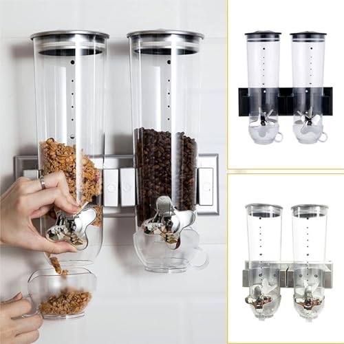 Dispenser per cereali, contenitore per riso da parete, contenitore multi-scomparto per snack e cereali, design ermetico