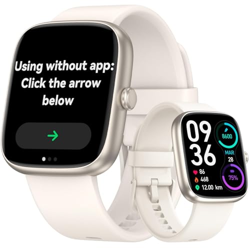 LIVIKEY Smart Watch Senior Friendly Large Font No App/Phone Required Fitness Tracker, Waterproof Pedometer Watch with Step Counter Calories/Sleep Tracker for Walking Running for Men Women