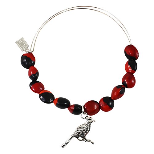 Image of EVELYN BROOKS Adjustable Bangle Bracelet (Multiple Charm Styles) for Women-w /Meaningful Good Luck Seed Beads - Handmade Jewelry | Great Gifts for Teen Girl Gifts & Great Addition to Girls Jewelry