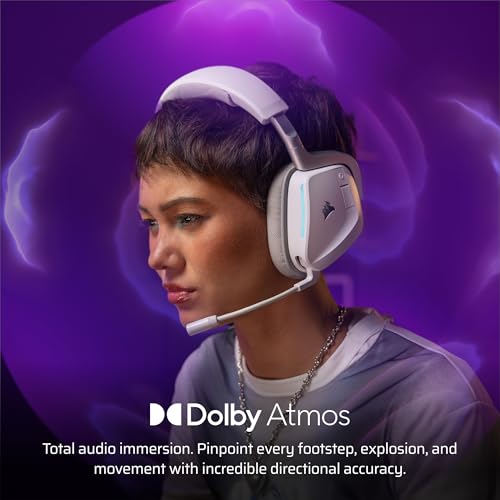 CORSAIR Void v2 Wireless Gaming Headset with Bluetooth for PC, PS5, PS4, Switch, Mobile – Dolby Atmos, 70 Hr Battery, Dual Wireless, Lightweight, Fast Charging – White by Corsair - Image 3