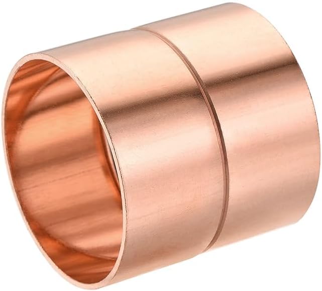 DDD | Copper Straight Coupling (ID 22 mm, ~7/8 Inch), Item Dimensions (in mm): L22 x W22 x H30, Wall thickness: 0.9 mm, (Pack of 5 Pcs)