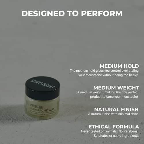 Apothecary 87 Moustache Wax | Premium Formulation With Plant Extracts | Natural Finish, Medium Hold, Medium Weight | Moustache Styling Wax | 15ml - Image 4