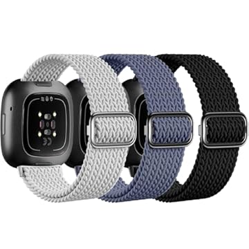Haveda Pulseira elástica compatível com Fitbit Sense/Sense 2/Versa 4/Fitbit Versa 3 pulseiras masculinas e femininas, pulseiras elásticas de reposição para relógio Versa 3/Fitbit Sense, acessórios de
