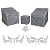Baner Garden Patio Furniture Covers,Outdoor Furniture Cover Waterproof,Patio Furniture Set Covers for 3 Piece Outdoor Bistro,Patio Sofa Covers Set for 2 Chairs and Coffee Table,Grey