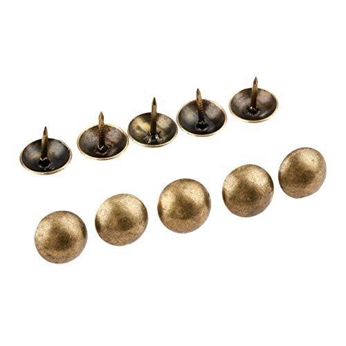 RoyamS Thumbtack,Push Pins,Bronze Interior Nails, Jewelry Box, Wine Box, Sofa Decoration Nails, Tacks, pushpins, Door Nails, Hardware Tools 9mm 100pcs Usual and Practical Fasteners