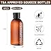 Travel Bottles for Toiletries 6 PCS 3.4oz/100ml Travel Size Containers Plastic Lotion Bottle TSA Approved Leak Proof Squeeze Bottles with Flip Cap for Toiletries, Shampoo & Lotion (Brown)