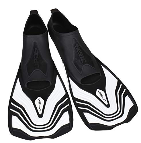 SEAC Vela Pinne Corte da Nuoto e Snorkeling Unisex Adulto Bianco 40-41