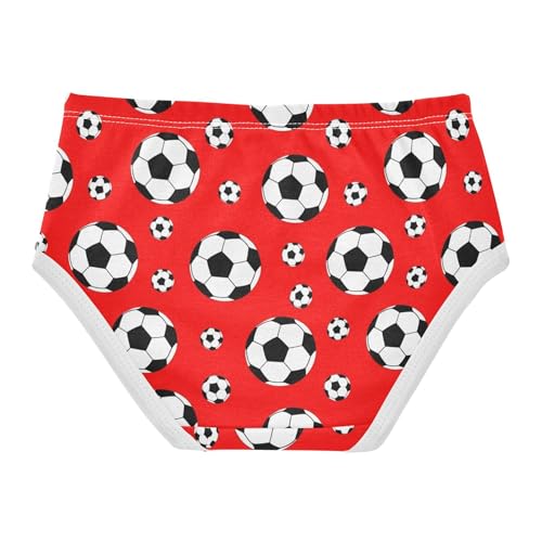 Cotton Toddler Underwear Floral Soccer Balls Vibrant Red Cute Panties Girl Designer Briefs Girls Undies 2t2