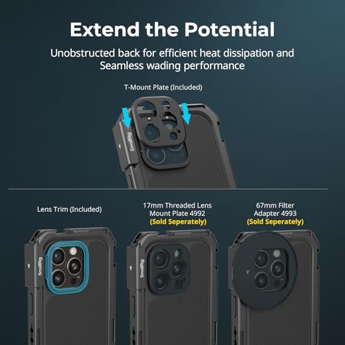 SMALLRIG Kit portátil duplo para celular para iPhone 16 Pro Max, equipamento de telefone com alça la