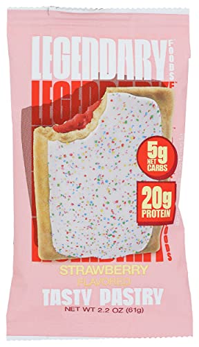 Legendary Foods Strawberry Flavored Tasty Pastry, No Sugar Added, 2.2 Ounce (Pack of 10)