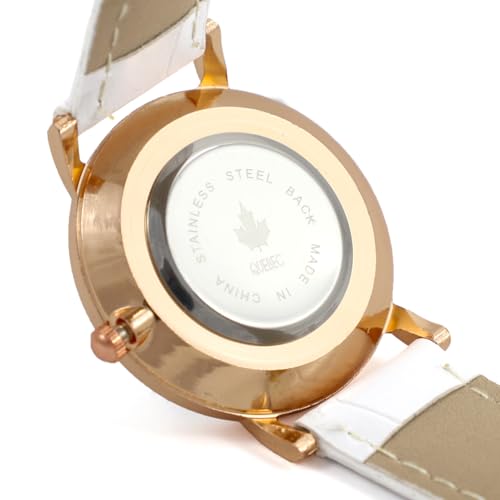 Conjunto Relógio Feminino + Colar e Brincos Pulseira de Couro QUEBEC Lindo