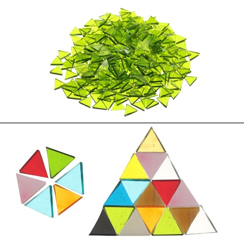 Mosaico triangular de vidrieras de alta calidad con acabado pulido translúcido de 14mm 6