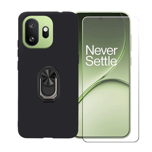 CongJiaLingXi �P�[�X �K�p �� OnePlus 15T (6.32") �����O�T�|�[�g+ �����K���X�X�N���[���v���e�N�^�[�A�_��ȃV���R�[���V�F���o���p�[TPU�ی�J�o�[�������,�u���b�N