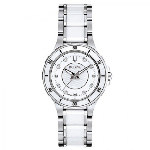 u[o White 98p124 Bulova Watch - Ladies Diamond Collection White 98p124 Bulova Watch - Ladies Diamond Co v rv [sAi]
