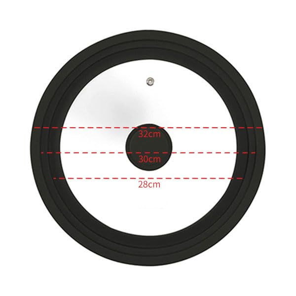 Coperchio universale multi-misura for pentole, padelle e utensili da cucina(Black 28-30-32)