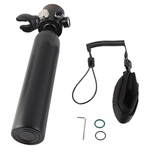 Scuba Tank, Mini Scuba Tank, Portable Diving Tank, Diving Oxygen Cylinder, 6-12 Minutes Diving Tank with 3000 PSI Max Pressure, Scuba Diving Tank Gear Underwater Breathing Training (Black)
