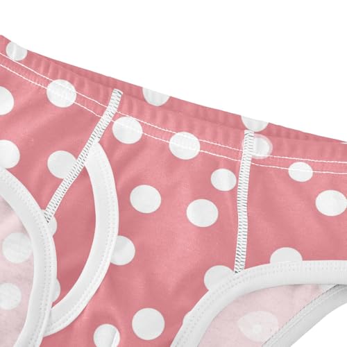 KLL White Polka Dot Red Background Toddler Boy Soft Athletic Underwear Cute Children Panties4