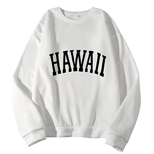 DENGJIAMY - Sudaderas gráficas de Estados Unidos para hombre, estilo casual, con cuello redondo, manga larga, con estampado de bandera estadounidense, Z11 Hawall White, XXL