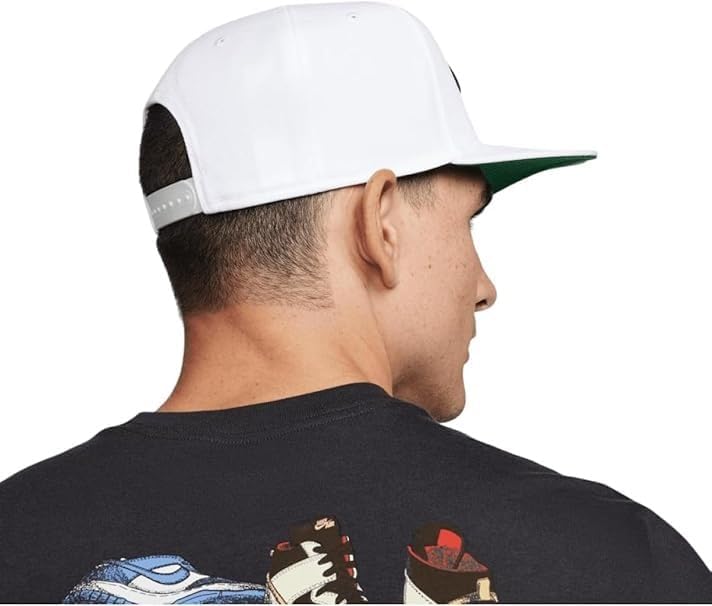 NIKE Unisex Sportswear Pro Swoosh Snapback Cap Hat White FV5522-010 Size L - XL, White, L/XL